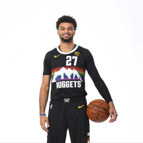 Nike Denver Nuggets Jamal Murray City Edition Jersey Rainbow Skyline Youth Large - Picture 5 of 5